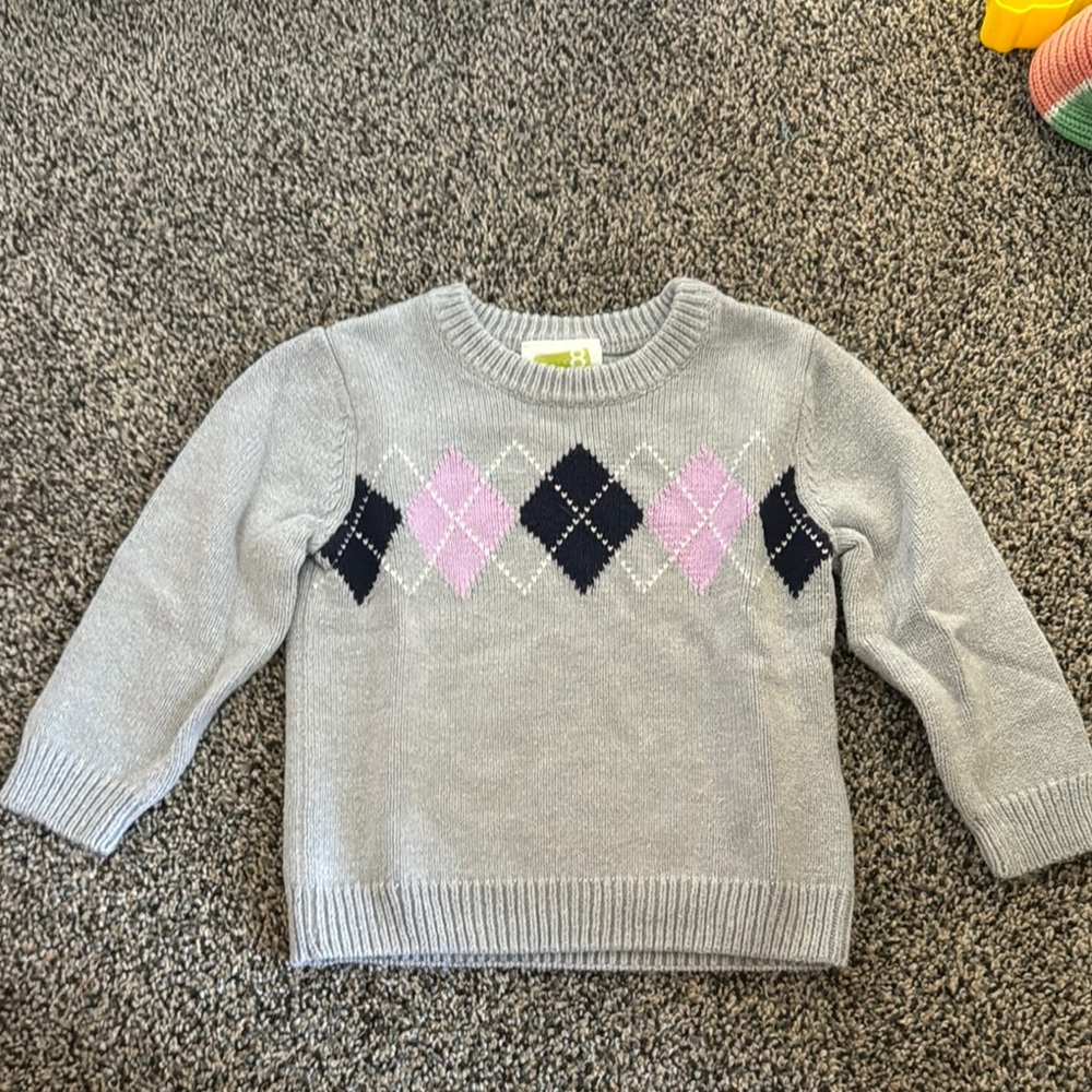 Crazy 8 Gray Argyle Kids Sweater